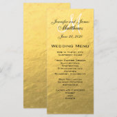 Gold Monogram WeddenMenu Card Menu (Voorkant / Achterkant)