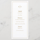 Gold Monogram WeddenMenu Card Menu (Voorkant)