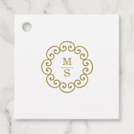 Gold Monogram Weddenschap Bedankjes Labels