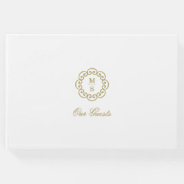 Gold Monogram Weddenschap Gastenboek