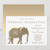 Gold Monogram Weddenschap Kaart (Voorkant / Achterkant)