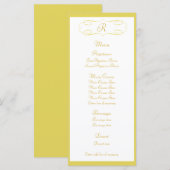Gold Monogram Wedding Menu (Voorkant / Achterkant)