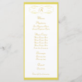 Gold Monogram Wedding Menu (Voorkant)