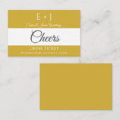 Gold Monogram Wedding Reception Drink Ticket (Voorkant / Achterkant)