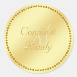 Gold Monogram Wedding Sticker