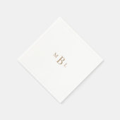 Gold Monogram White Elegant Wedding Cocktail II Servet (Hoek)