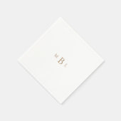 Gold Monogram White Elegant Wedding Cocktail Servet (Hoek)