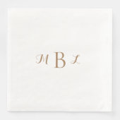 Gold Monogram White Wedding Servet (Voorkant)