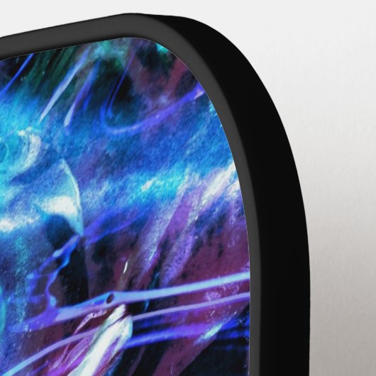 Gold Monogram & witte naam Crystal Abstract Pickleball Paddle (Links Detail)