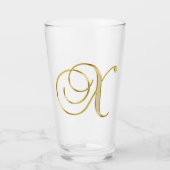 Gold Monogram X glas (Voorkant)