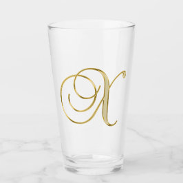 Gold Monogram X glas