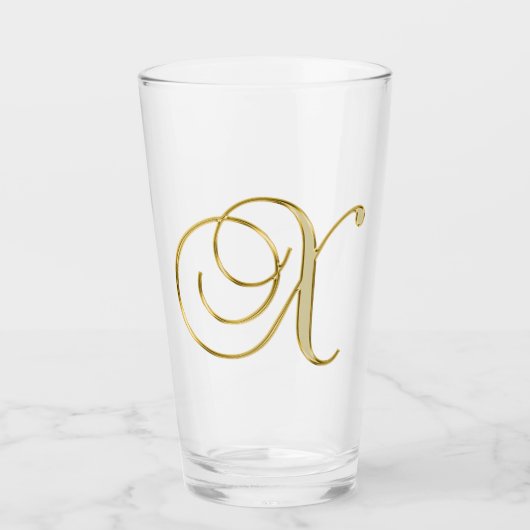 Gold Monogram X glas (Voorkant)