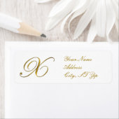 Gold Monogram X Return Address Labels (Insitu)