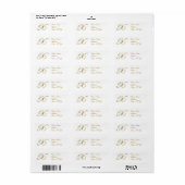 Gold Monogram X Return Address Labels (Full Sheet)
