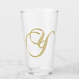 Gold Monogram Y glas