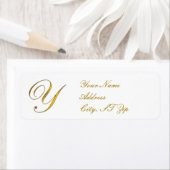 Gold Monogram Y Return Address Labels (Insitu)