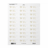 Gold Monogram Y Return Address Labels (Full Sheet)