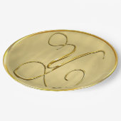 Gold Monogram Y Weddenschap Aangepaste Monogrammen Papieren Bordje (Gekanteld)