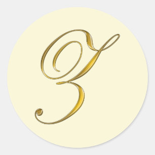 Gold Monogram Z Envelope Seal Label Sticker