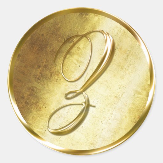 Gold Monogram Z Envelope Seal Stickers (Voorkant)