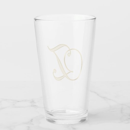 Gold Monogram Z Glass Glas (Achterkant)