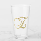 Gold Monogram Z Glass Glas (Voorkant)