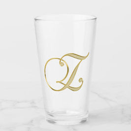 Gold Monogram Z Glass Glas