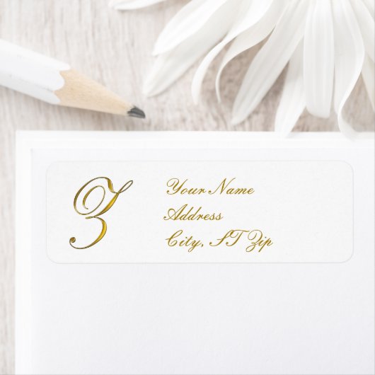 Gold Monogram Z Return Address Labels (Insitu)