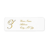 Gold Monogram Z Return Address Labels (Voorkant)