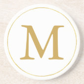 Gold Monogram Zandsteen Onderzetter (Voorkant)