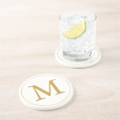 Gold Monogram Zandsteen Onderzetter (Zijkant)