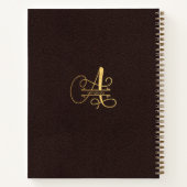 Gold Monogramed Letter A op donker bruin leder Notitieboek (Achterkant)