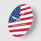 Gold Monogramed Patriotic America Verenigde Staten Ronde Klok (Hoek)