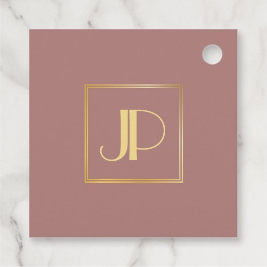 Gold Monogramed Roos Gold Elegant Sjabloon Bedankjes Labels (Achterkant)