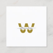 Gold Monogrammed Design Trendy Modern Chic Plain Vierkante Visitekaartje (Voorkant)