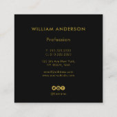 Gold Monogrammed Design Trendy Modern Chic Plain  Vierkante Visitekaartje (Achterkant)