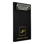 Gold Monogrammed Elegant Modern Black Sjabloon Mini Klembord (Schuin)