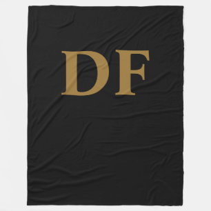 Gold Monogrammed Fleece Blanket Deken