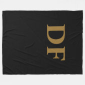 Gold Monogrammed Fleece Blanket Deken (Voorkant (Horizontaal))