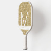 Gold Monogrammed Glitter Personalized Initiaal Pickleball Paddle (Links)