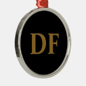 Gold Monogrammed Metal Ornament (Rechts)