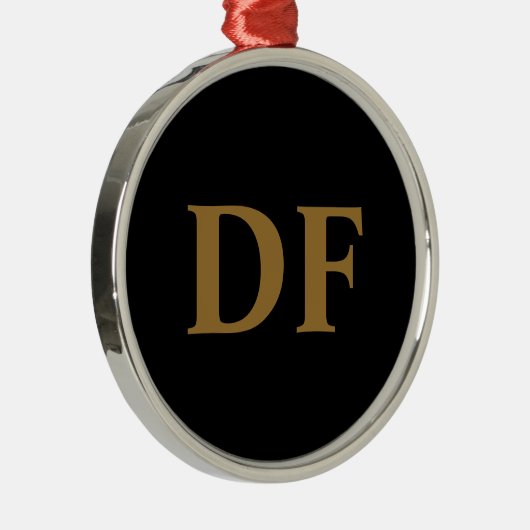 Gold Monogrammed Metal Ornament (Rechts)