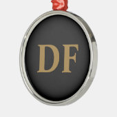 Gold Monogrammed Metal Ornament (Links)