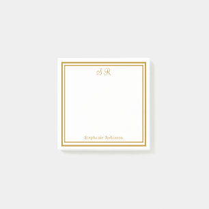 Gold Monogrammed Post-it® Notes