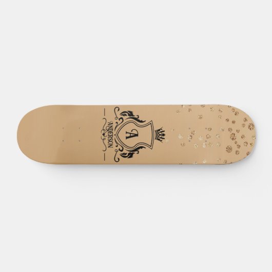 Gold Monogrammed Skateboard (Horizontaal)