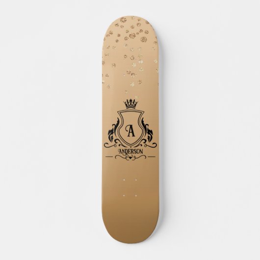 Gold Monogrammed Skateboard (Voorkant)