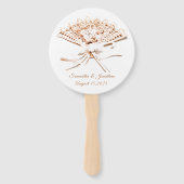 Gold Monogrammed Victoriaans Fan Handwaaier (Achterkant)