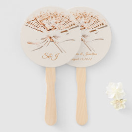 Gold Monogrammed Victoriaans Fan Handwaaier