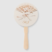 Gold Monogrammed Victoriaans Fan Handwaaier (Voorkant)