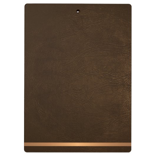 Gold monogrammen, script bruin leder klembord (Achterkant)